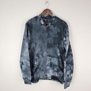 Primitive Skateboarding Sweatshirt Mens Large Gray Black Tie‎ Dye Full Zip